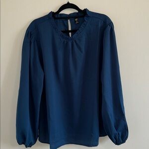 Plus - Dark Teal Long Sleeve Women's Top - 3X